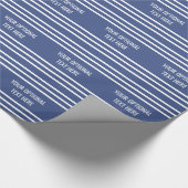 Marine Blue Stripes Zollverpackungspapier Geschenkpapier (Ecke)