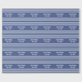 Marine Blue Stripes Zollverpackungspapier Geschenkpapier (Flach)