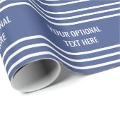 Marine Blue Stripes Zollverpackungspapier Geschenkpapier (Rolleneckpunkt)