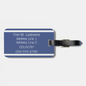 Marine Blue Strips - Gepäckmarke Gepäckanhänger (Rückseite horizontal)