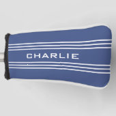 Marine Blue Strips kundenspezifische Monogramm Put Golf Headcover (Vorderseite)