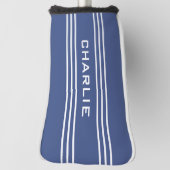 Marine Blue Strips kundenspezifische Monogramm Put Golf Headcover (Rotieren 90)