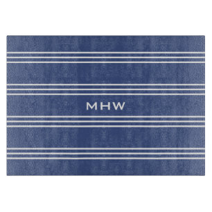 Marine Blue Strips kundenspezifische Monogramm-Sch Schneidebrett
