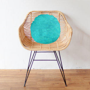 Marine Blue Water Color Rundes Kissen