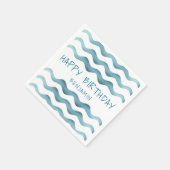 Marine Blue Waves Kindergeburtstag Serviette (Ecke)