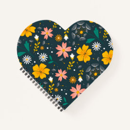 Marine Blumen Garten Verspieltes Frühlingsmuster Notizblock