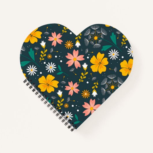 Marine Blumen Garten Verspieltes Frühlingsmuster Notizblock (Vorderseite)