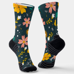 Marine Blumen-Garten Whimsical Frühlingsmuster Socken