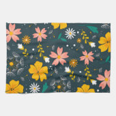 Marine-Blumengarten Whimsicaler Frühlingsmuster Geschirrtuch (Horizontal)