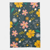 Marine-Blumengarten Whimsicaler Frühlingsmuster Geschirrtuch (Vertikal)