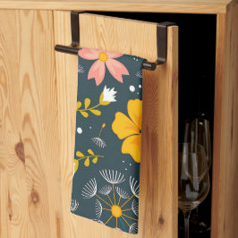 Marine-Blumengarten Whimsicaler Frühlingsmuster Geschirrtuch