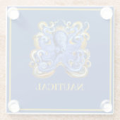 Marine Boat Beach House Octopus Personal Nautical Glasuntersetzer (Rückseite)