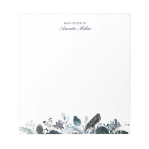 Marine Boho-Blumen-Papeterie-Notizblock Notizblock