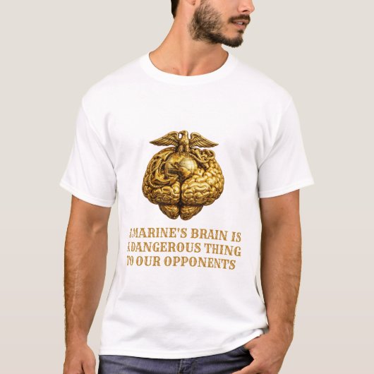 Marine Brain Power Dangerous Mind Military T-shirt (Vorderseite)