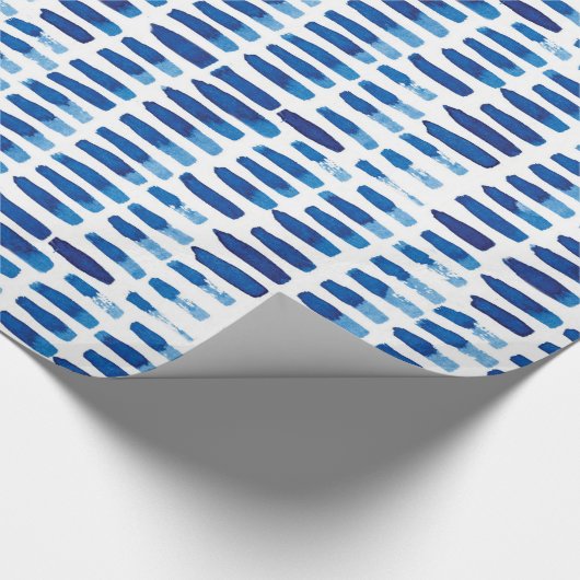 Marine-Bürsten-Anschlag-Aquarell-Schlag-Muster | Geschenkpapier (Ecke)