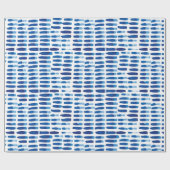 Marine-Bürsten-Anschlag-Aquarell-Schlag-Muster | Geschenkpapier (Flach)