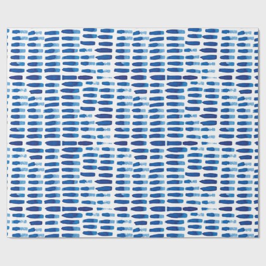 Marine-Bürsten-Anschlag-Aquarell-Schlag-Muster | Geschenkpapier (Flach)