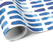 Marine-Bürsten-Anschlag-Aquarell-Schlag-Muster | Geschenkpapier (Rolleneckpunkt)