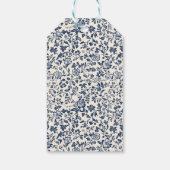 Marine-Chinoiserie-Blumen-Hochzeit-Danke Geschenkanhänger (Rückseite)