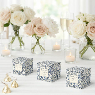 Marine Chinoiserie Blumen Hochzeit Danke Geschenkschachtel