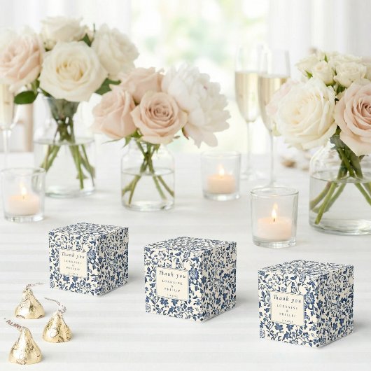 Marine Chinoiserie Blumen Hochzeit Danke Geschenkschachtel