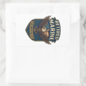 Marine Corps Veteran Logo Emblem Rechteckiger Aufkleber (Tasche)