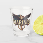 Marine Corps Veteran Logo Emblem Schnapsglas (Vorderseite)