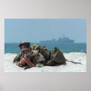 Marine Covers Beach Advance Poster
