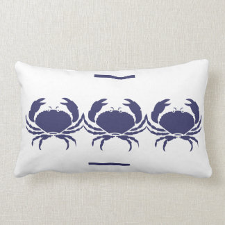 Marine CRABS weißes PILLOW Küstenleben Lendenkissen