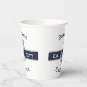 Marine Custom Nautic Anchor Ocean Navy Blue Pappbecher (Links)