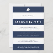Marine | Cutout Stripe Graduation Party Einladung (Vorderseite)