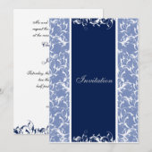 Marine Damask Hochzeit Einladung (Vorne/Hinten)