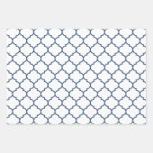 Marine Damask marokkanisches Muster Geschenkpapier Set (Vorderseite)