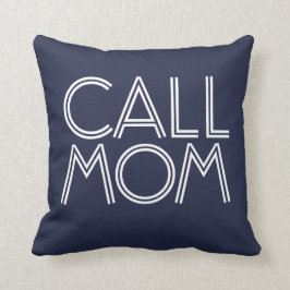 Marine der Anruf-Mama-| u. weißes dekoratives Kissen