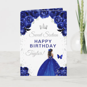 Marine Dunkelhäutiges Mädchen Sweet Sixteen Geburt Karte