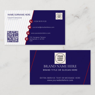 Marine einfache formelle QR-Code professionell mod Visitenkarte