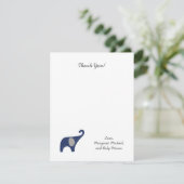 Marine-Elefant-Babyparty danken Ihnen Dankeskarte (Stehend Vorderseite)