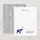 Marine-Elefant-Babyparty danken Ihnen Dankeskarte (Vorne/Hinten)