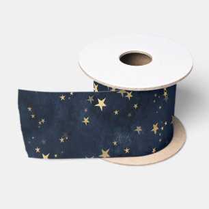 Marine Elegant Himmel Sterne Gold Sterne Design Satinband