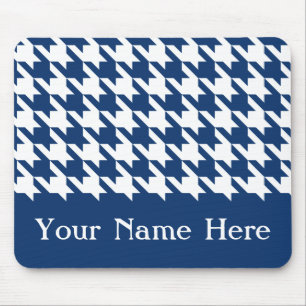 Marine Elegantes Houndstooth mit individuellem Nam Mousepad