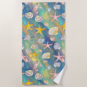 Marine Element Starfish Muschelgewässer Ruf des Me Strandtuch (Vorderseite)