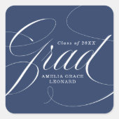 Marine | Eloquence Abschluss Square Sticker (Vorderseite)