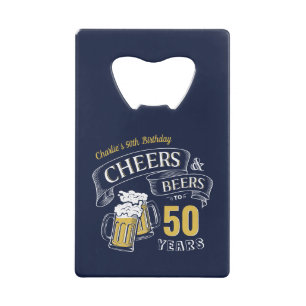 Marine Gelb Cheers And Beers Geburtstag für jedes  Geldbeutel Flaschenöffner
