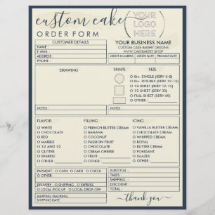 Marine-Gelb Einfaches Modernes Backwaren-Kuchenbes Flyer