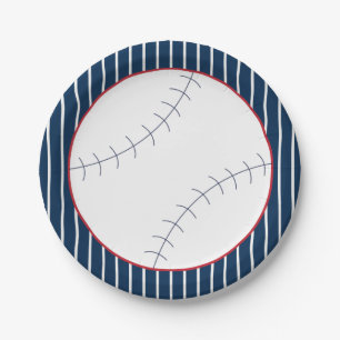 Marine-gestreifter Baseball-Pappteller Pappteller