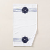 Marine-gestreiftes Monogramm-Bad-Tuch-Set Badhandtuch Set (Handtuch)