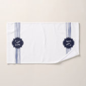 Marine-gestreiftes Monogramm-Bad-Tuch-Set Badhandtuch Set (Handtuch)