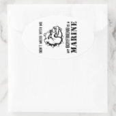 Marine Girlfriend Ovaler Aufkleber (Tasche)
