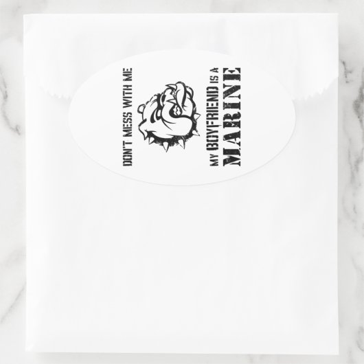 Marine Girlfriend Ovaler Aufkleber (Tasche)