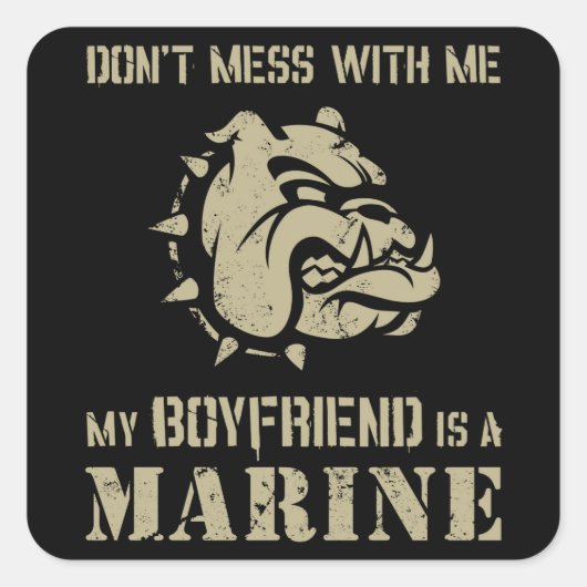 Marine Girlfriend Quadratischer Aufkleber (Vorderseite)